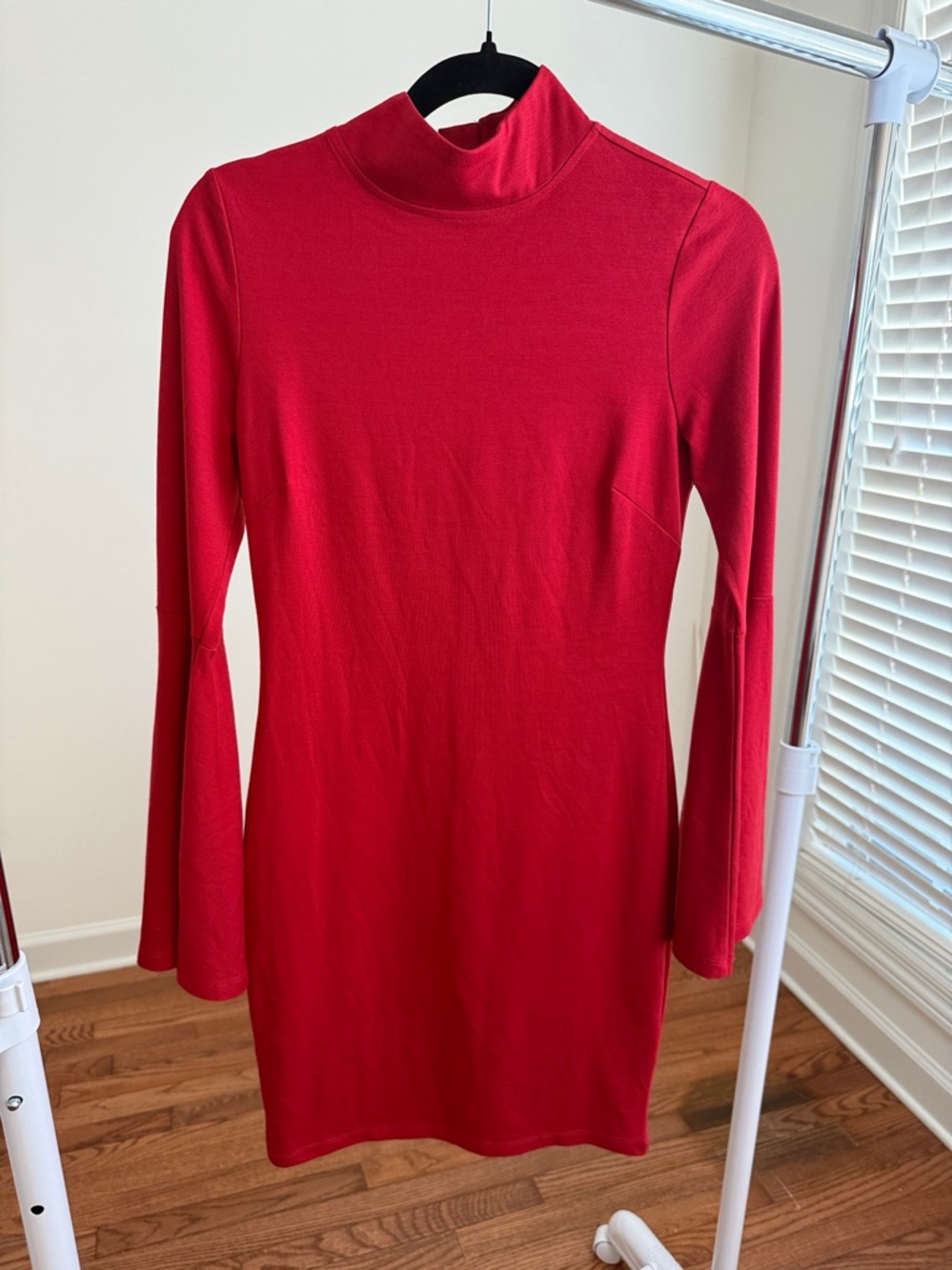 Elegant Red Turtleneck Dress